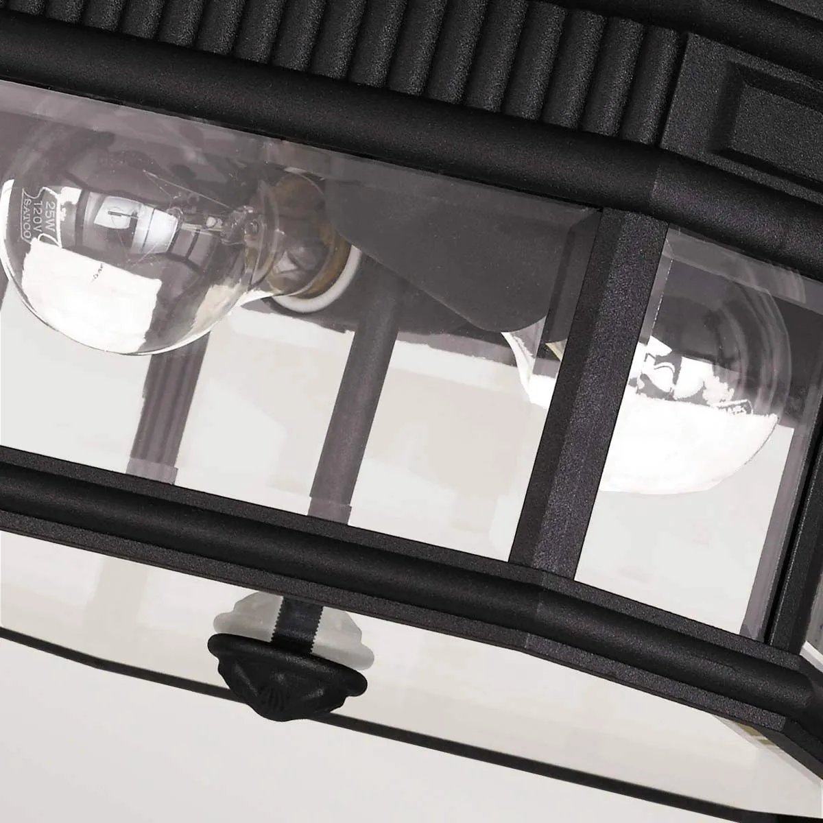 Cotswold Lane 2 Light Flush Ceiling Mount | Black