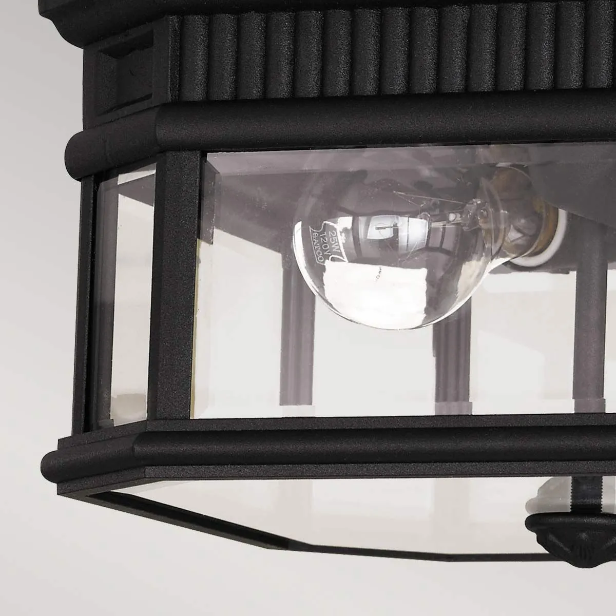 Cotswold Lane 2 Light Flush Ceiling Mount | Black