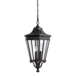 Cotswold Lane 3 Light Large Chain Lantern | Black