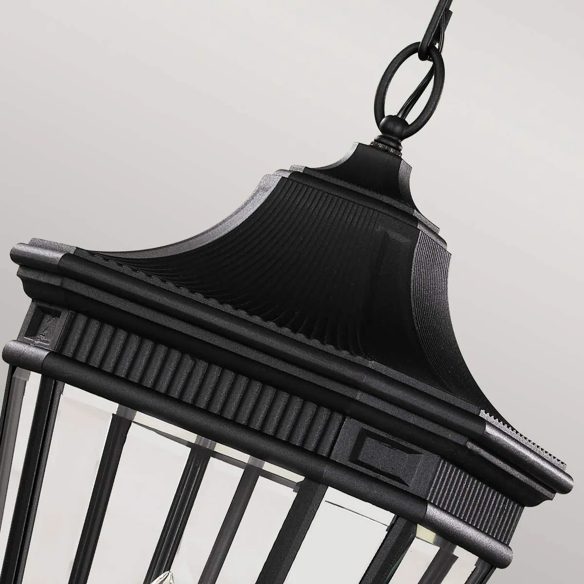 Cotswold Lane 3 Light Large Chain Lantern | Black