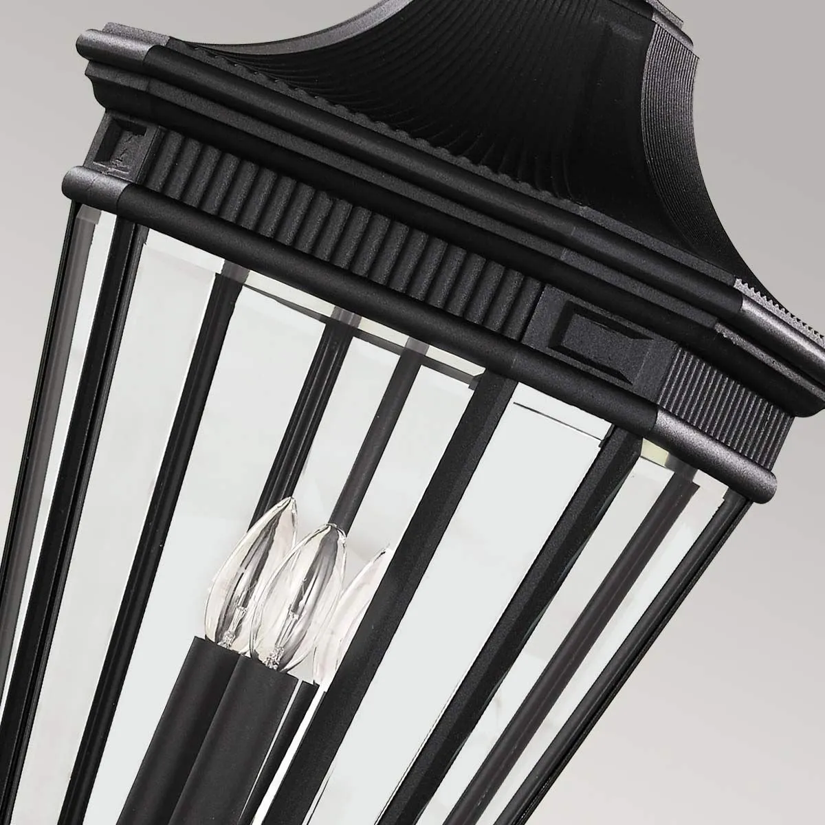 Cotswold Lane 3 Light Large Chain Lantern | Black