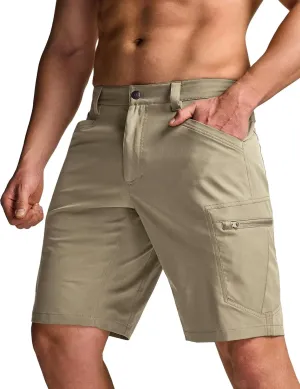 CQR Men's Hiking Cargo Shorts, Quick Dry Stretch Tactical Outdoor Shorts, Lightweight Camping Golf Shorts with Multi Pockets