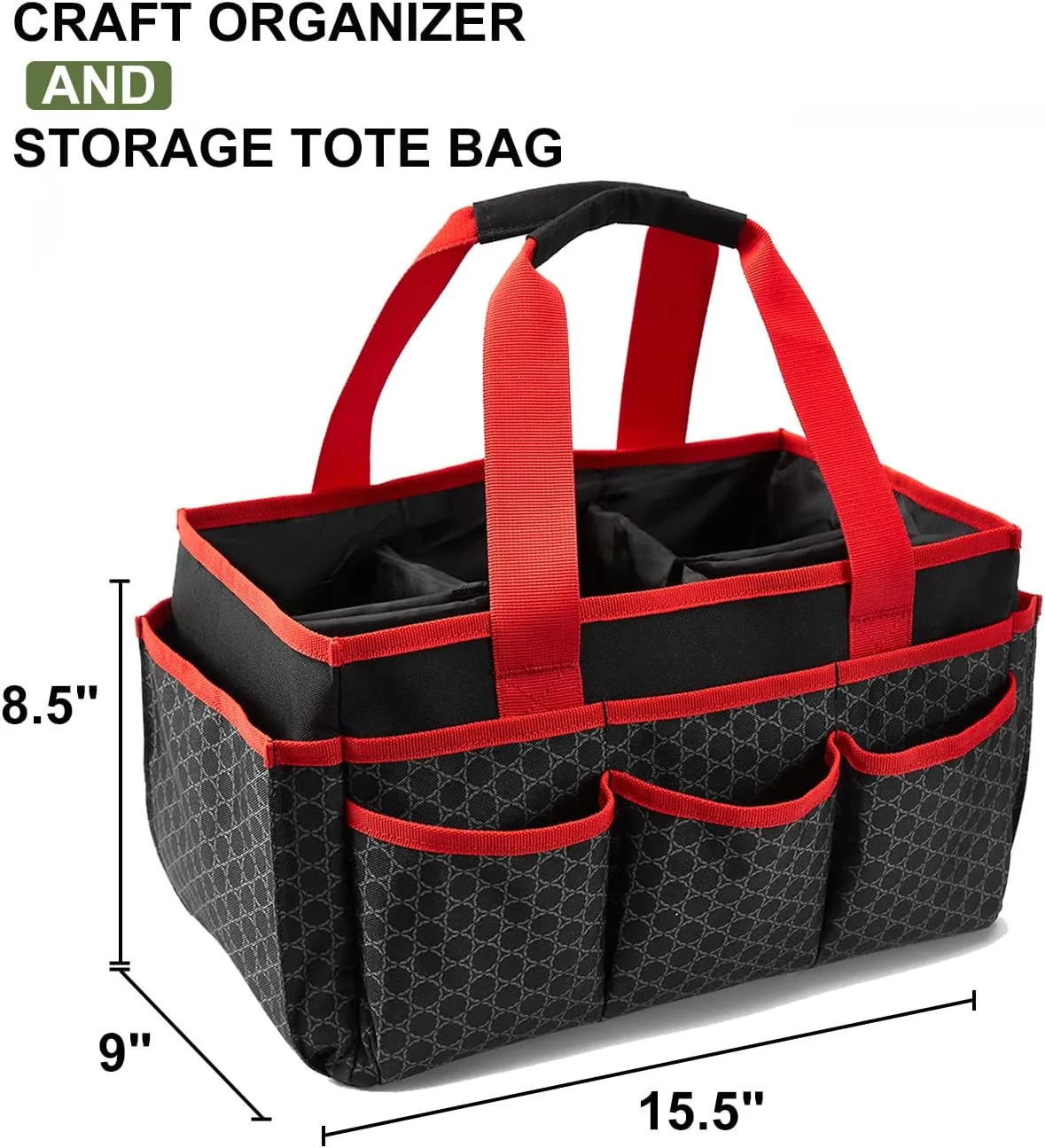 Craft Storage Organizer Tote Bag, Art Supply Caddy, Carrying Bag with Handle for Multi-Purpose Craft Organizers and Storage