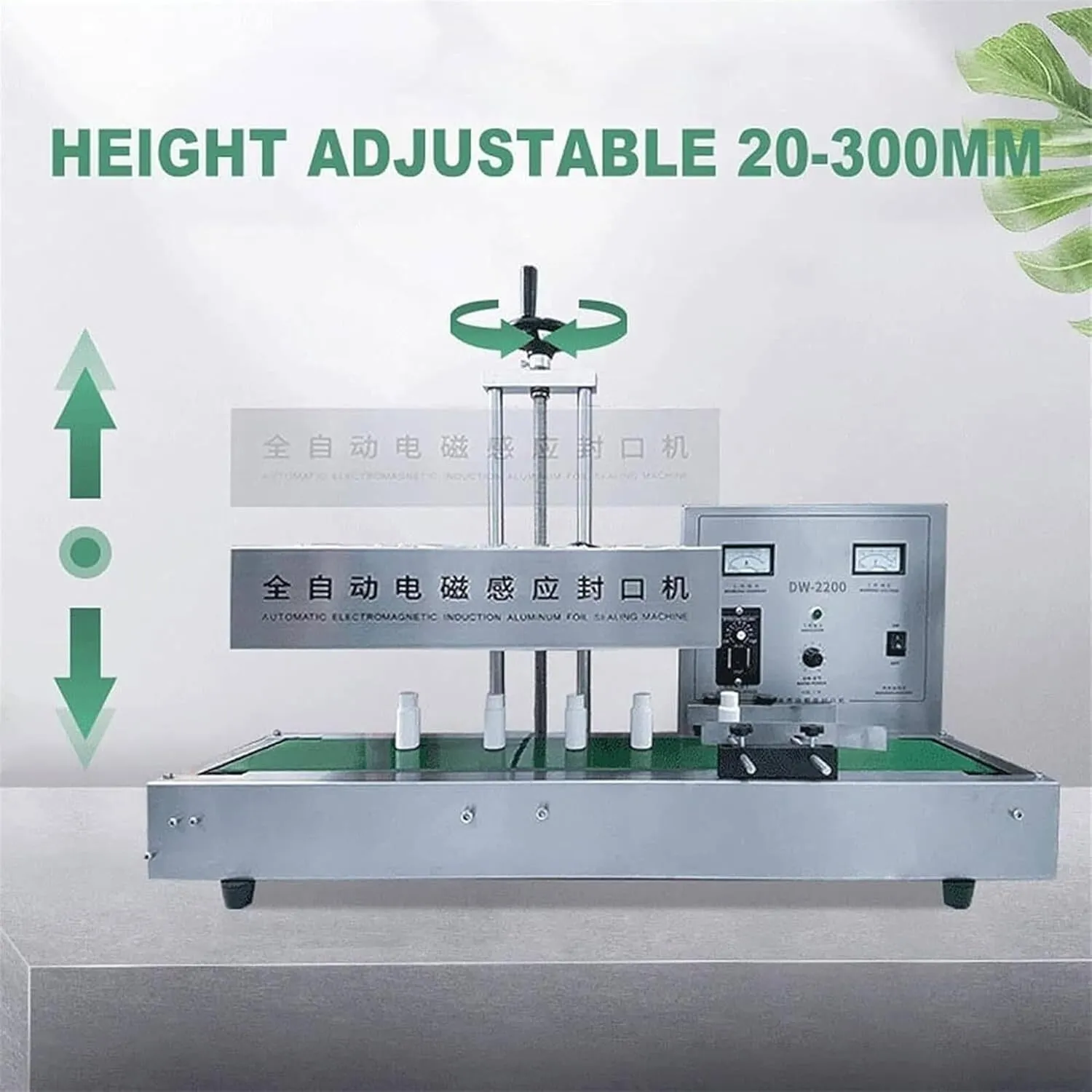 cup sealing machine 2200W Automatic Aluminum Foil Sealing Machine Continuous Electromagnetic Induction Band Bag Sealer Plastic Bottle Cap Sealer Auto Continuous Sealing Machine,Diameter60-130mm(120mm)