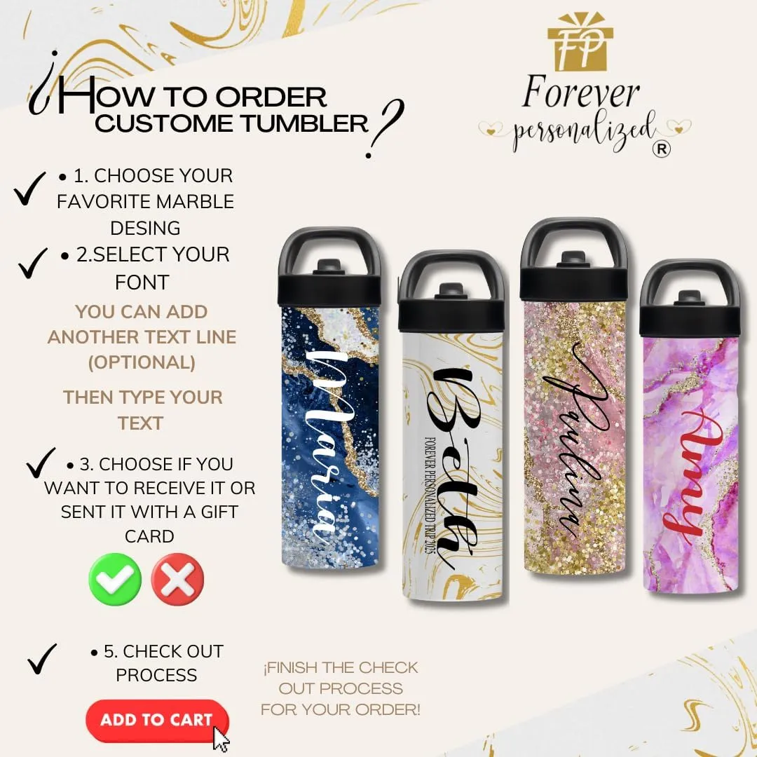 Custome Leakproof Water Bottle 20oz| Gym Tumblers| Running Cup| Adult Tumbler| Marble Sport Bottle (Emerald)