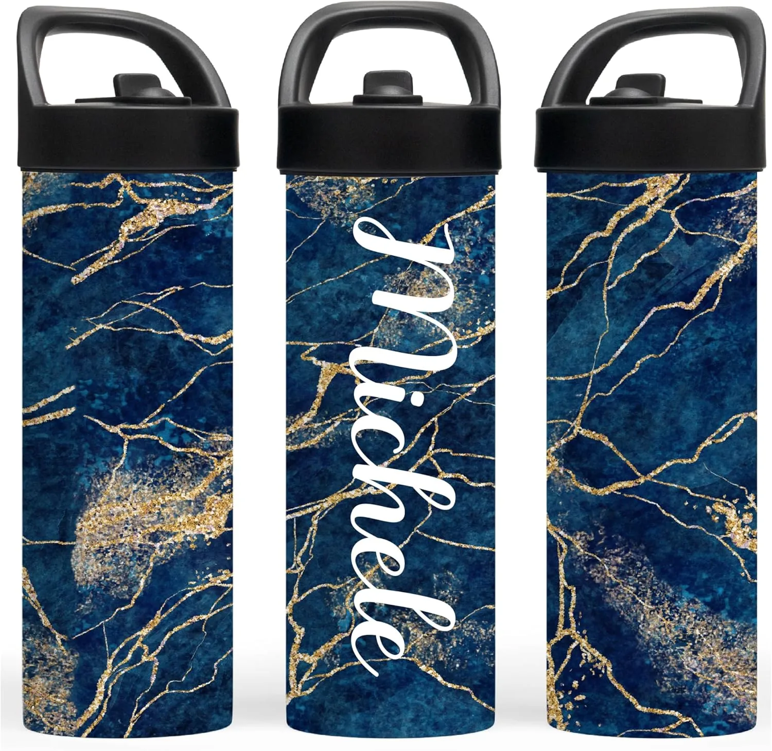 Custome Leakproof Water Bottle 20oz| Gym Tumblers| Running Cup| Adult Tumbler| Marble Sport Bottle (Emerald)