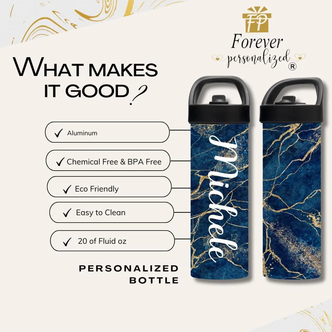 Custome Leakproof Water Bottle 20oz| Gym Tumblers| Running Cup| Adult Tumbler| Marble Sport Bottle (Emerald)