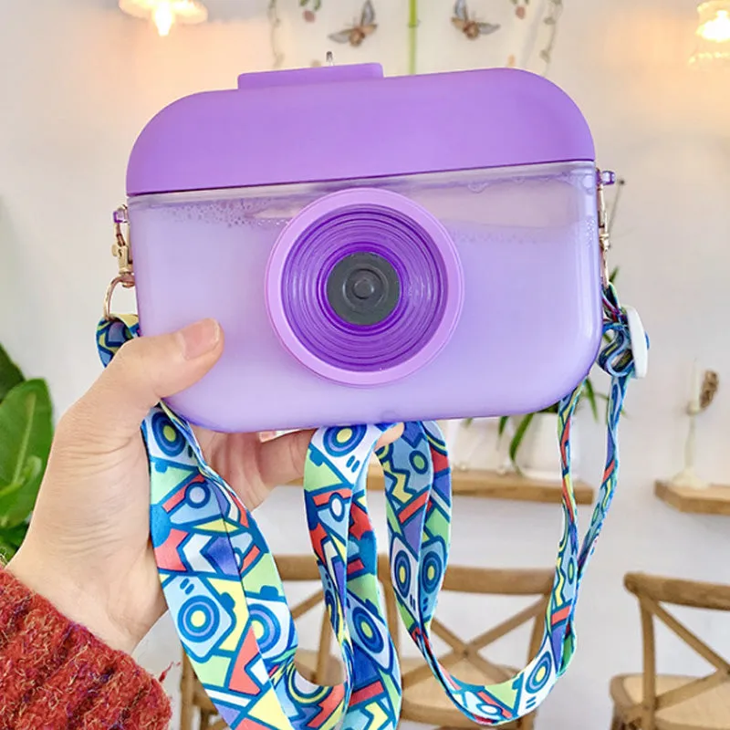 Cute Camera Straw Water Bottle
