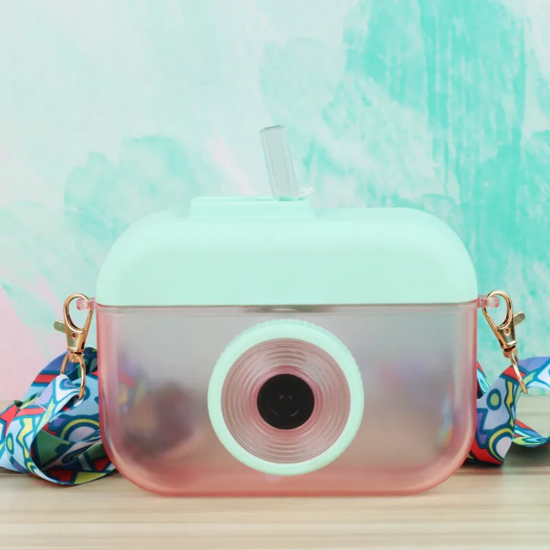 Cute Camera Straw Water Bottle