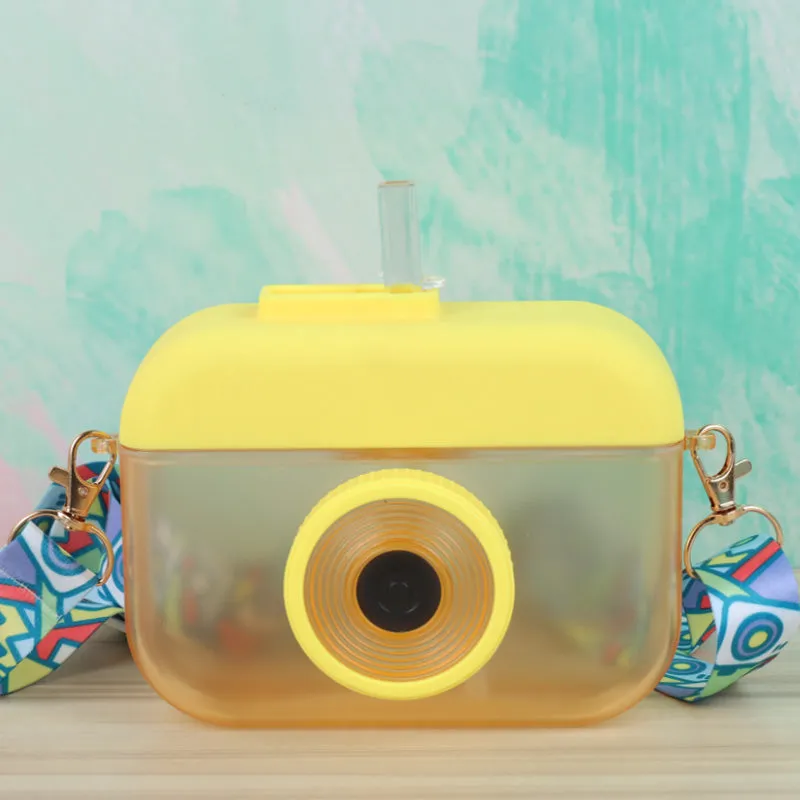 Cute Camera Straw Water Bottle