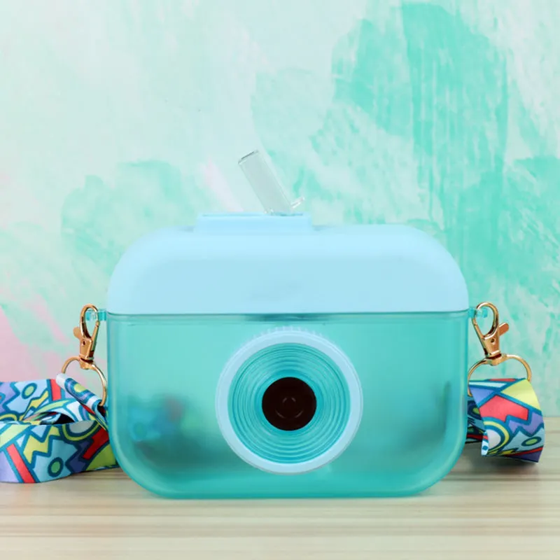 Cute Camera Straw Water Bottle