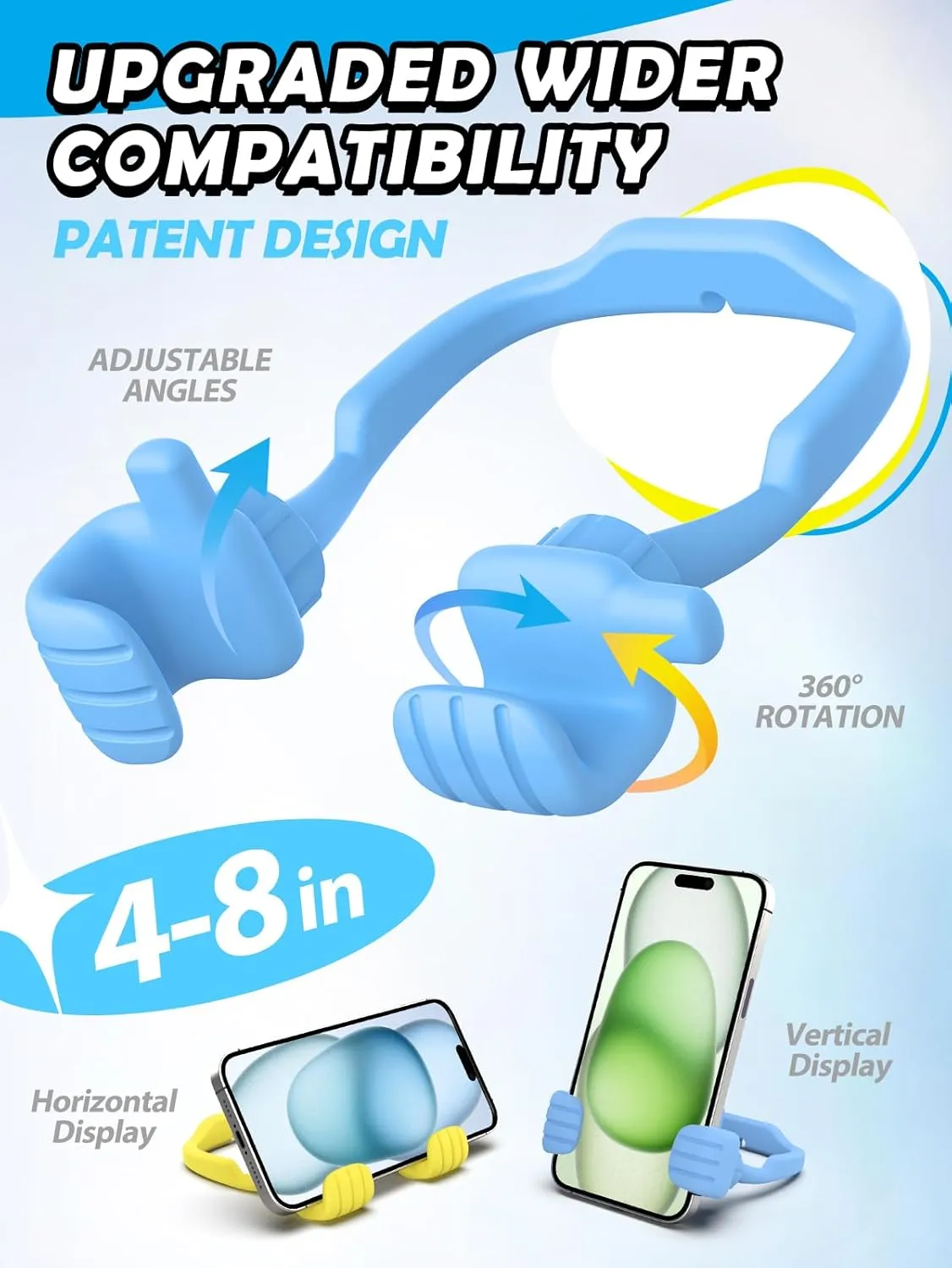 Dad Gifts for Fathers Day from Daughter Son Cell Phone Stand: 2 Pack UPGRADE Adjustable Thumbs Up Lazy Phone Holder for Desk Fun Birthday Gifts for Grandma Teens Girls Boys Adults Husband from Wife
