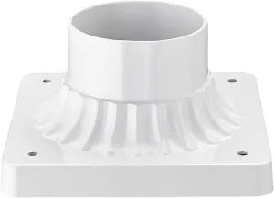 Darkaway Outdoor Post Light Base Mount, Post Light Adapter 3'' Pier Mount Base with White Finish for Deck Porch Patio, 5.5" W x 5.5" D x 2.75" H (1Pack, White)