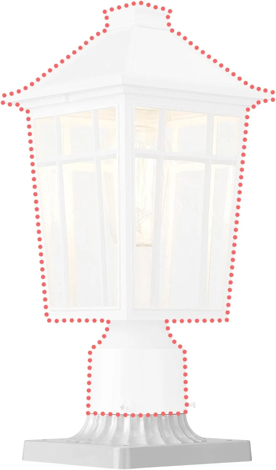 Darkaway Outdoor Post Light Base Mount, Post Light Adapter 3'' Pier Mount Base with White Finish for Deck Porch Patio, 5.5" W x 5.5" D x 2.75" H (1Pack, White)