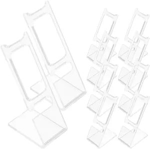 DECHOUS 50Pcs Clear Watch Display Stand: Single Plastic Wristwatch Holder L-Shaped Transparent Watch Jewelry Rack for Home Store Showcase Display