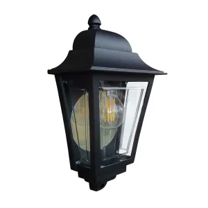 Deco Lane 1lt Half Wall Lantern | Black