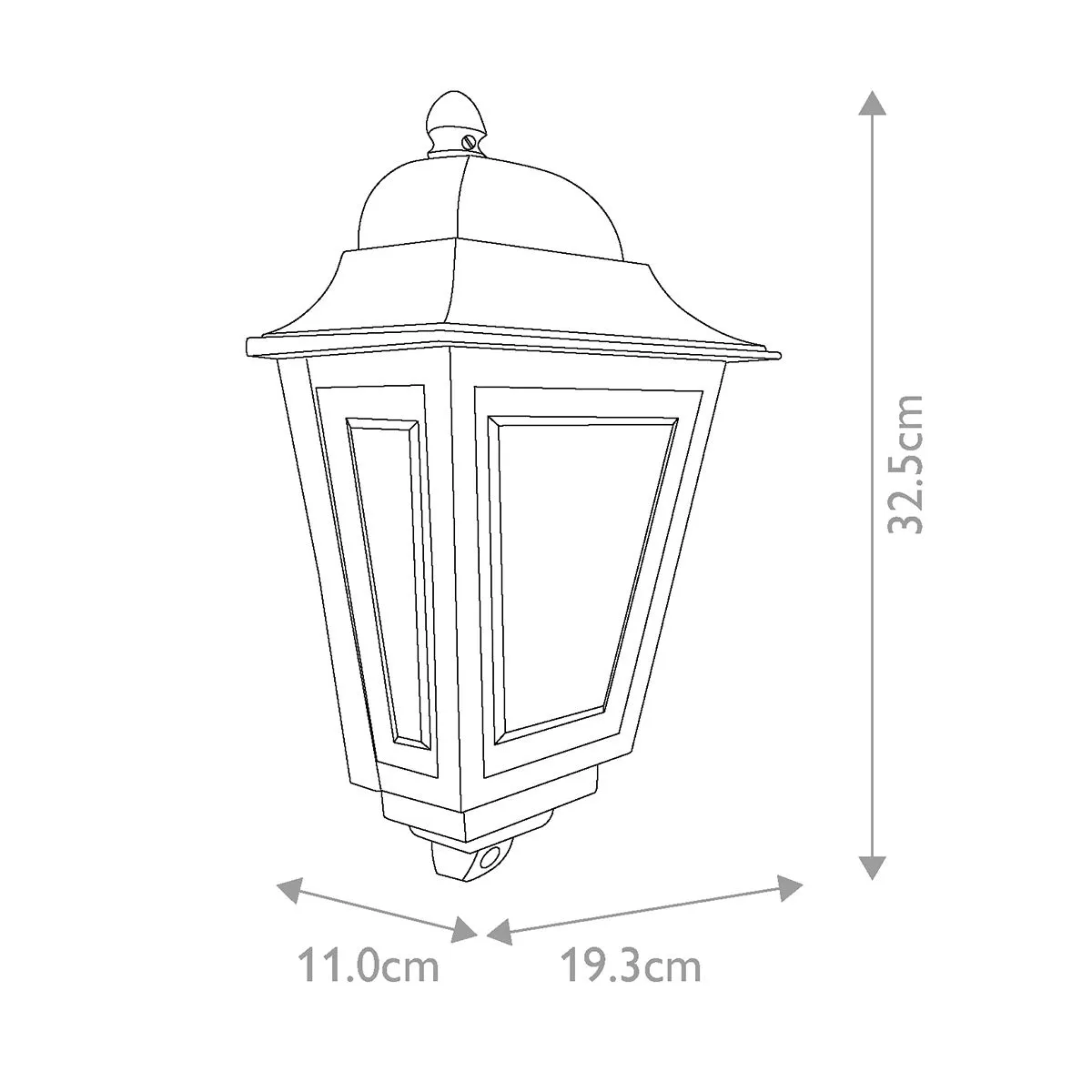 Deco Lane 1lt Half Wall Lantern | Black