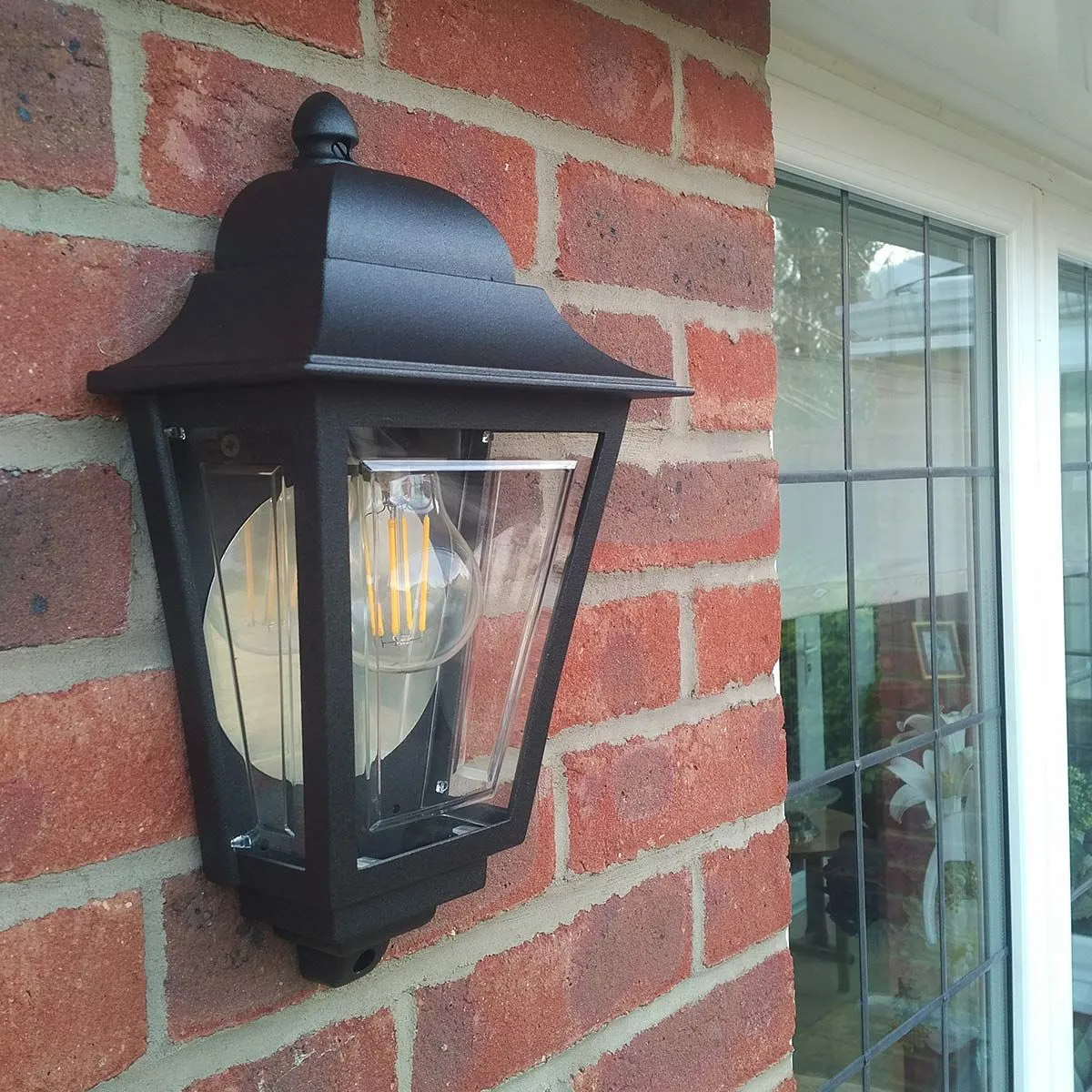 Deco Lane 1lt Half Wall Lantern | Black