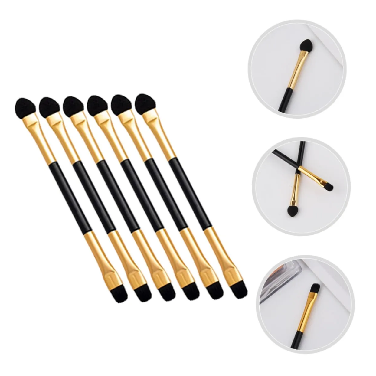 Didiseaon 60pcs Dual-end Eye Shadow Brush for Women Precision Makeup Eye Brushes for Blending Highlighting and Smudging for Personal Portable Beauty Tool