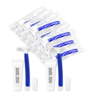 Disposable Razors in Bulk,razors individually wrapped bulk,Twin Blade Razors with Clear Safety Cap and Shaving Cream, Razors For Homeless, Hotel,Air Bnb,Shelter/Homeless/Travel (30PCS)
