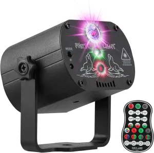 DJ Disco Stage Party Lights, LED Sound Activated Laser Light RGB Flash Strobe Projector with Remote Control for Christmas Halloween Decorations Karaoke Pub KTV Bar Dance Gift Birthday Wedding