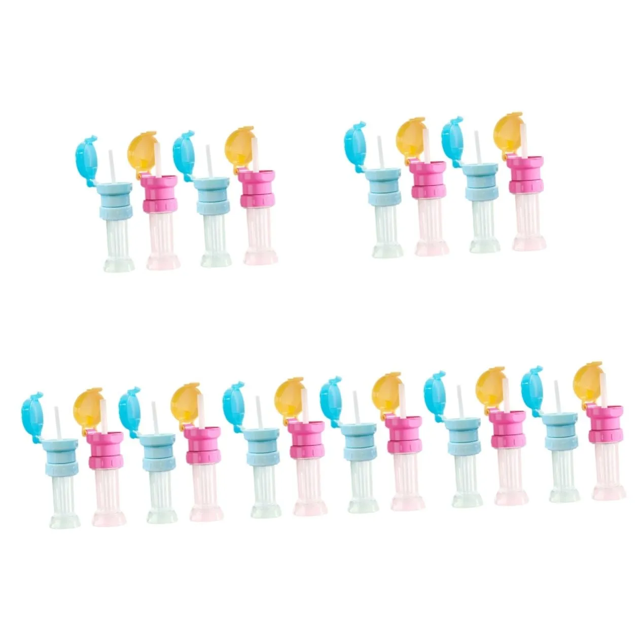 DOITOOL 20pcs Boy Girl Water Bottle Caps with Straw Boy Girl Water Bottle Adapters Spill Design Bright Colors for Easy Use Safe Reusable Topper
