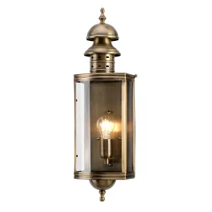 Downing Street 1 lt Wall Lantern | Aged Brass
