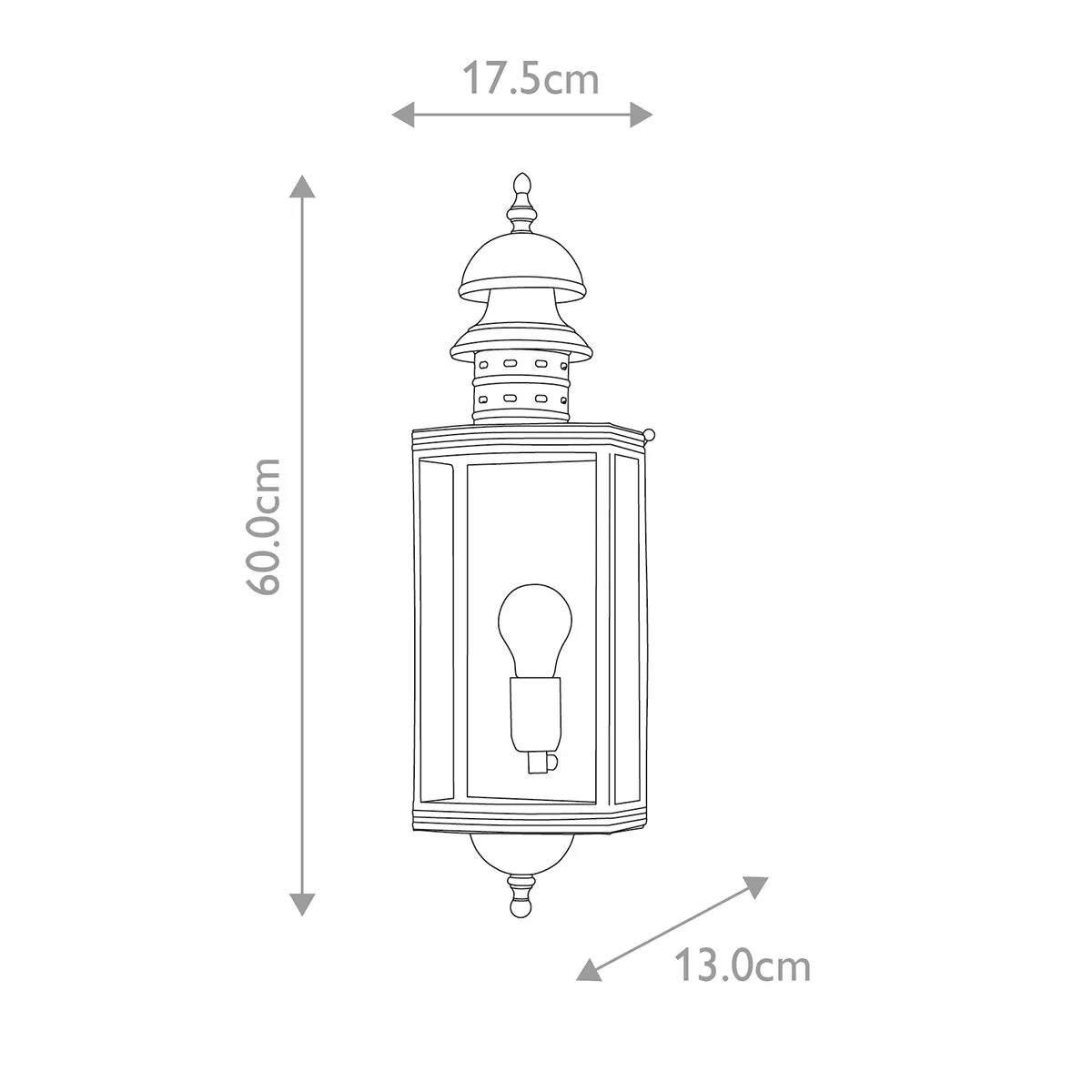Downing Street 1 lt Wall Lantern | Aged Brass
