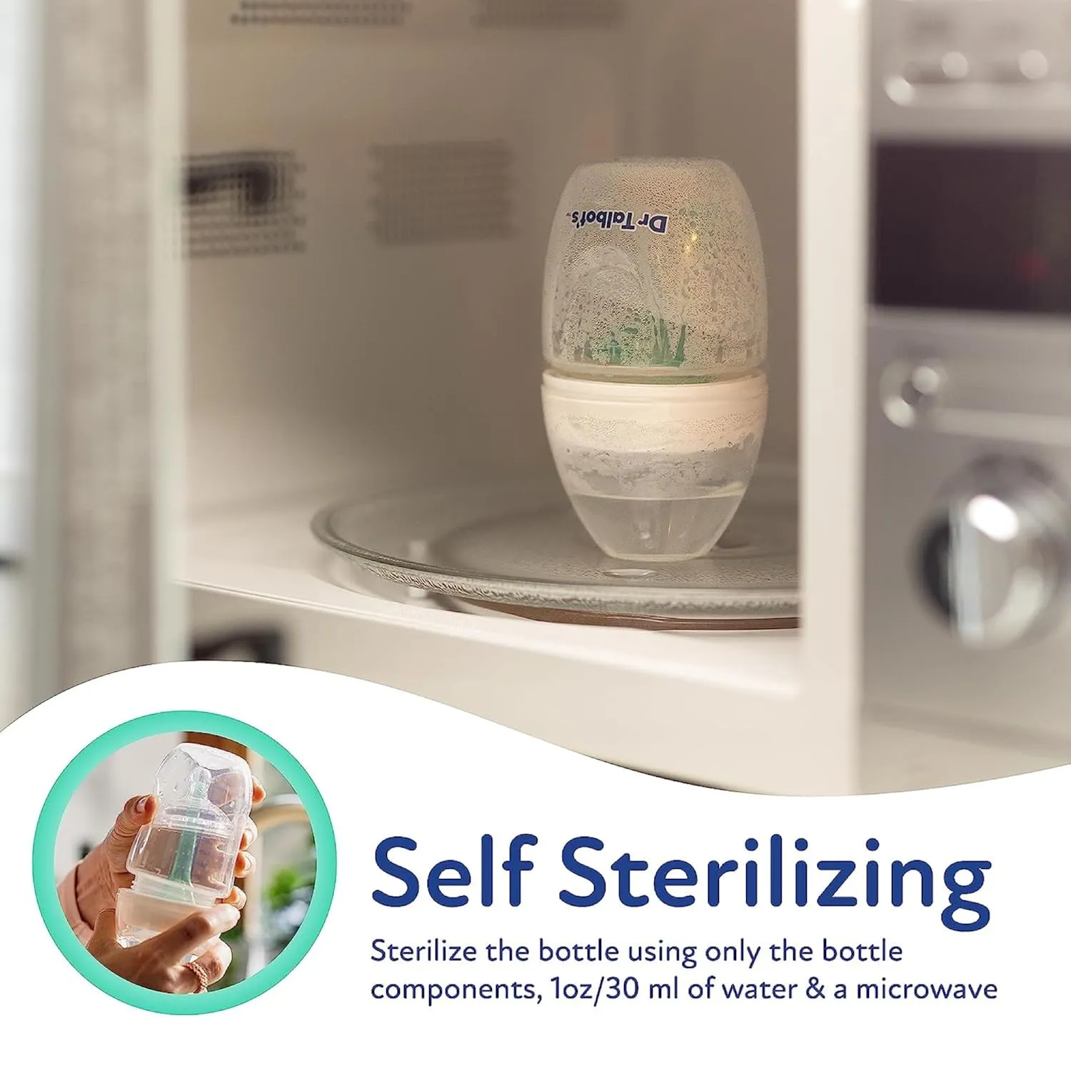 Dr. Talbot's Anti-Colic Bottles with Soft Flex Pacifier - 6 oz - (4-Pack) Baby Bottles for Newborn Babies 0  Months - Self Sterilizing Bottles with Slow Flow Soft Flex Nipple and Venting System