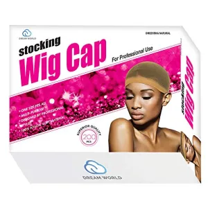 Dream Stocking Wig Cap 100/BX [Bulk] Natural, Secures your hair, long lasting, stays in place, light, lightweight, breathable, wig comfortable,