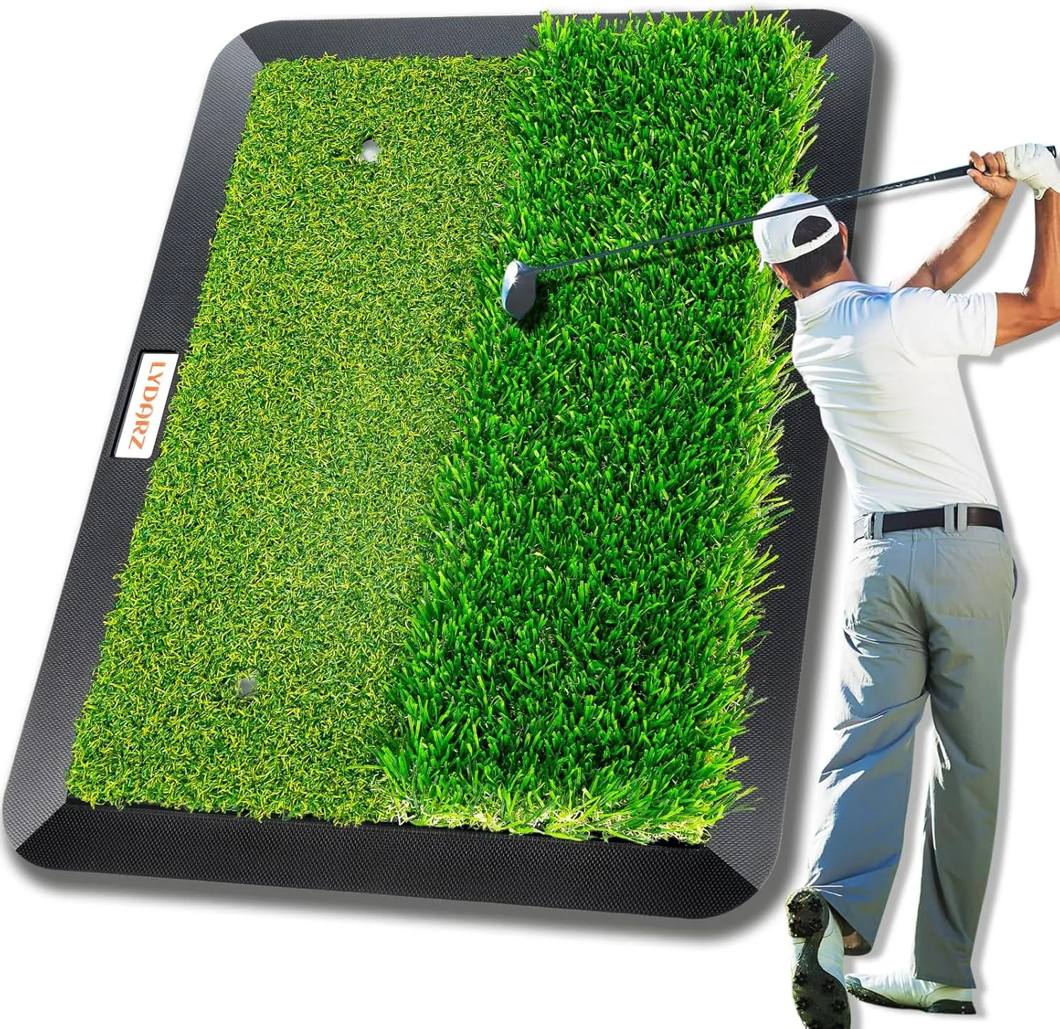Dual-Turf Portable Golf Training Equipment - Fairway & Rough Turf Golf Mat, Golf Hitting Mat, Golf Practice Mats with Turf for Chipping & Swing Practice - Ideal Golf Practice Mat for Home and Backyard