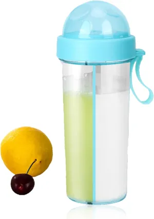 Dual Use Water Bottle, 600ml Creative Water Cup Portable Dual Use Two Straws Water Bottle Couple Cup Drinking Bottle Sports Bottle for Hiking Camping
