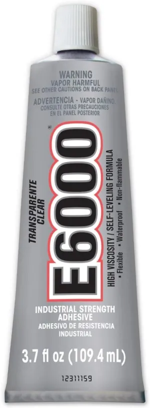 E6000 220011 12 Pack 3.7 oz. High Viscosity Multi-Purpose Adhesive, Clear