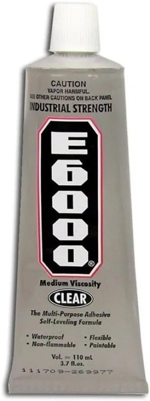 E6000 230021 6 Pack 3.7 oz. Medium Viscosity Multi-Purpose Adhesive Uncarded, Clear