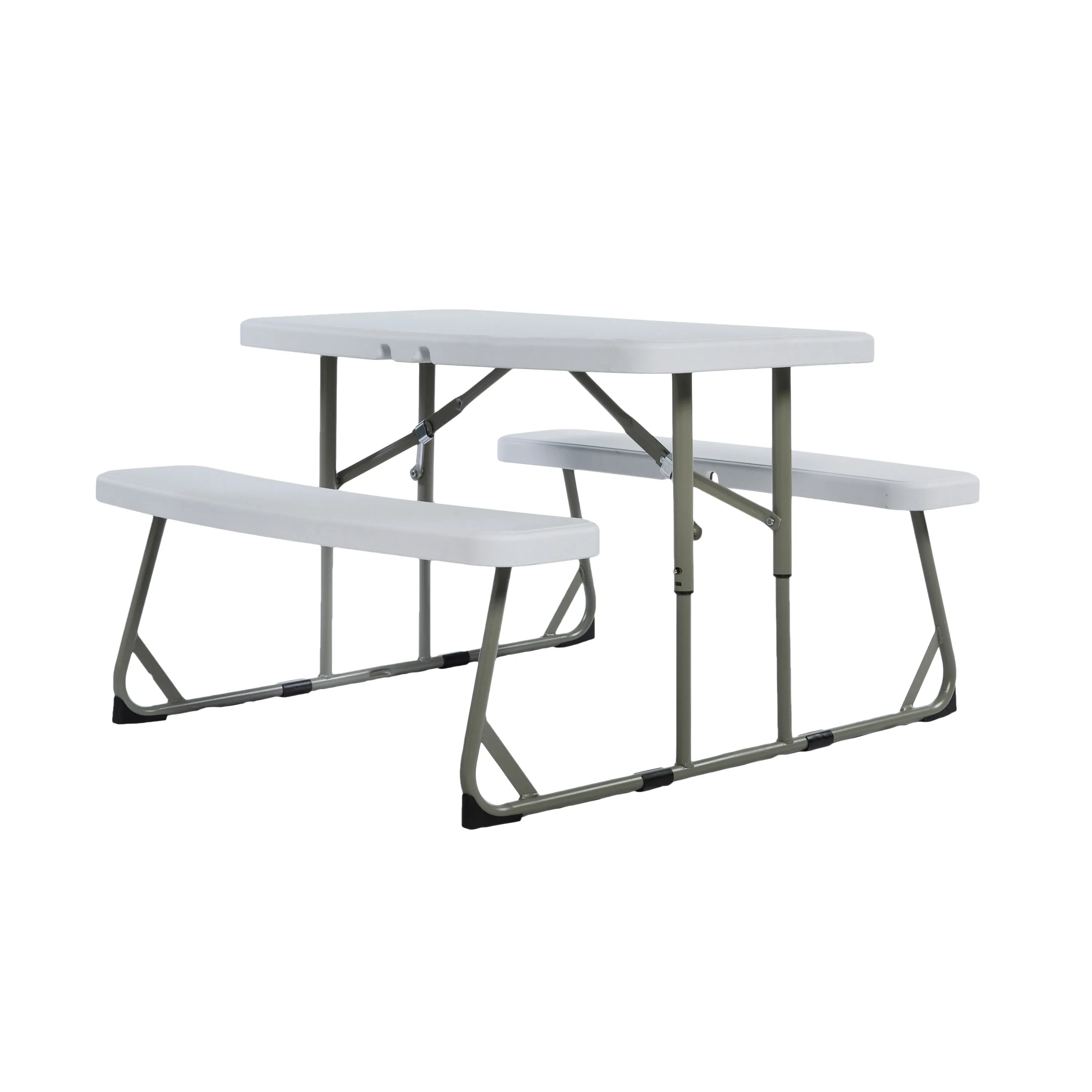 Easy-Fold Folding Plastic Kids Outdoor Picnic Table and Benches - Commercial Grade - Recommended for up to Age 5