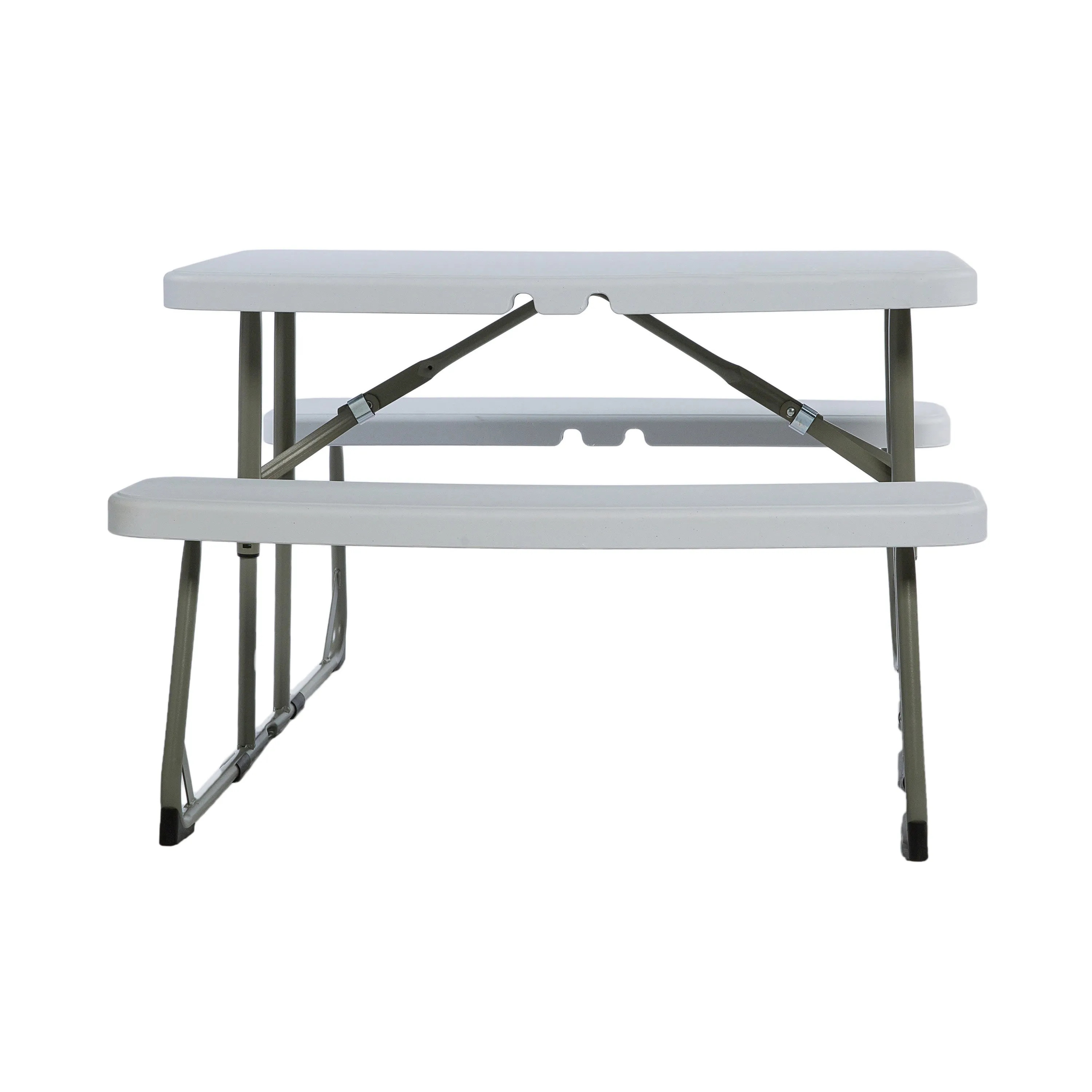 Easy-Fold Folding Plastic Kids Outdoor Picnic Table and Benches - Commercial Grade - Recommended for up to Age 5