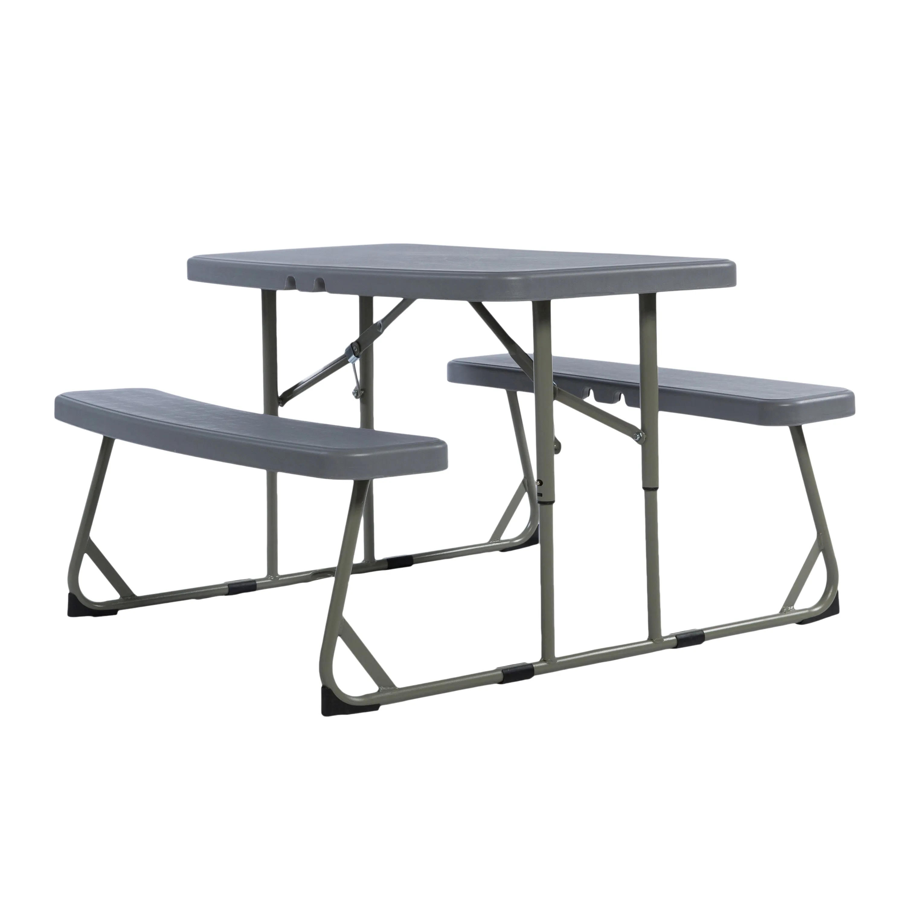 Easy-Fold Folding Plastic Kids Outdoor Picnic Table and Benches - Commercial Grade - Recommended for up to Age 5