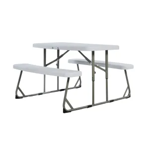 Easy-Fold Folding Plastic Kids Outdoor Picnic Table and Benches - Commercial Grade - Recommended for up to Age 5