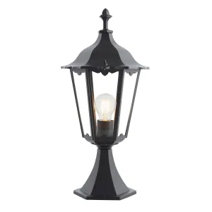 Endon 76549 Burford 1lt Floor Matt black & clear glass 60W E27 GLS (Required)