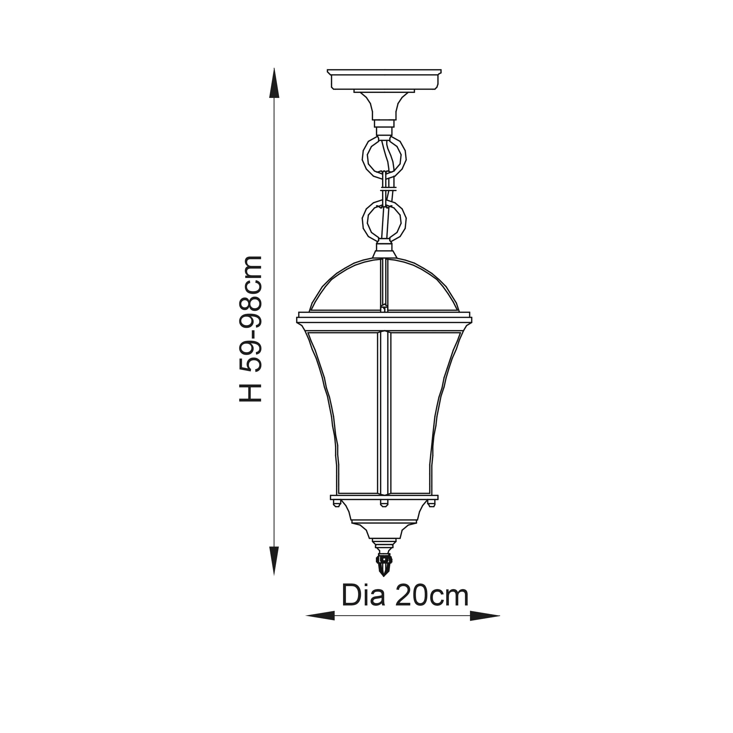 Endon YG-3503 Drayton 1lt Pendant Textured black & clear glass 60W E27 GLS (Required)
