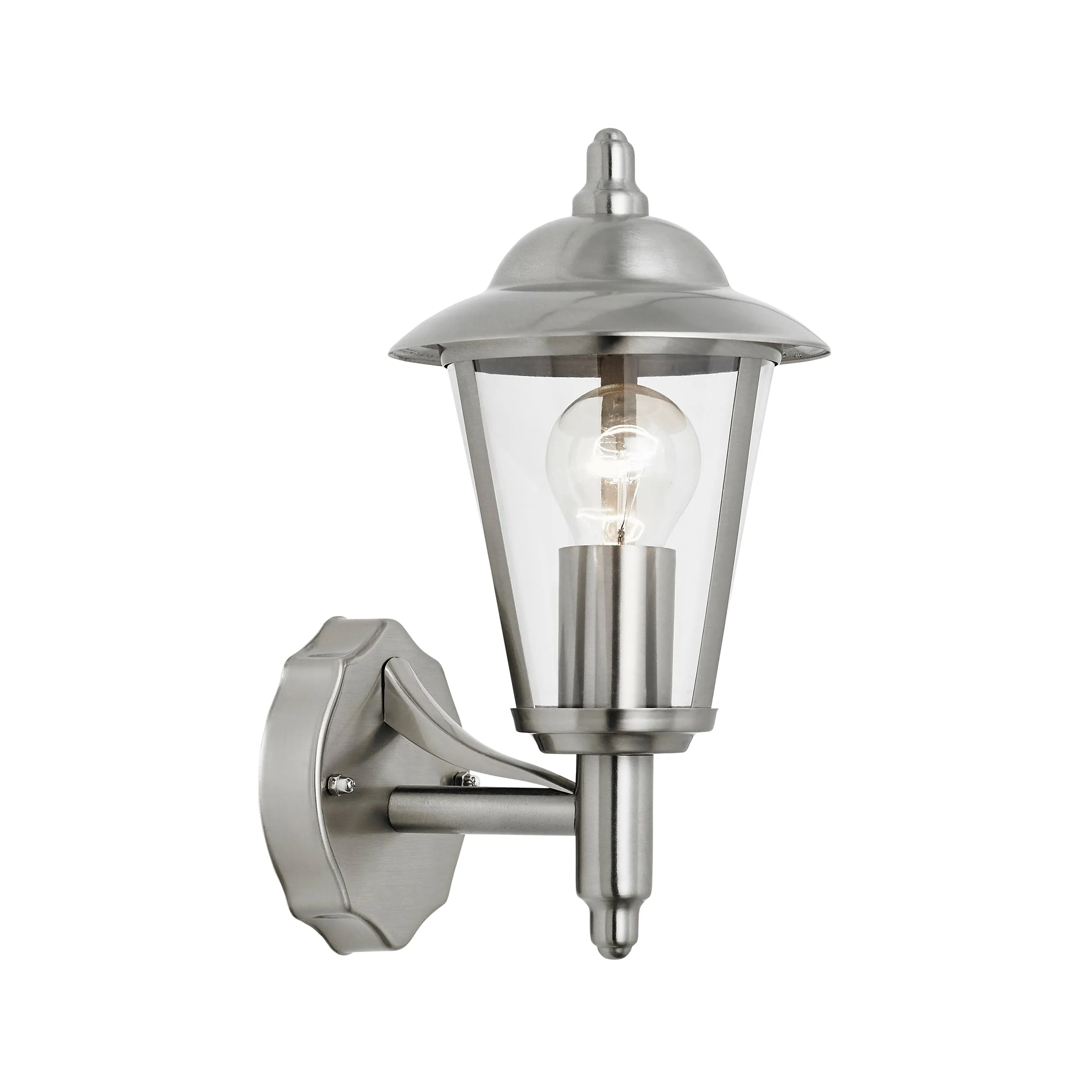Endon YG-862-SS Klien 1lt Wall Polished stainless steel & clear pc 60W E27 GLS (Required)