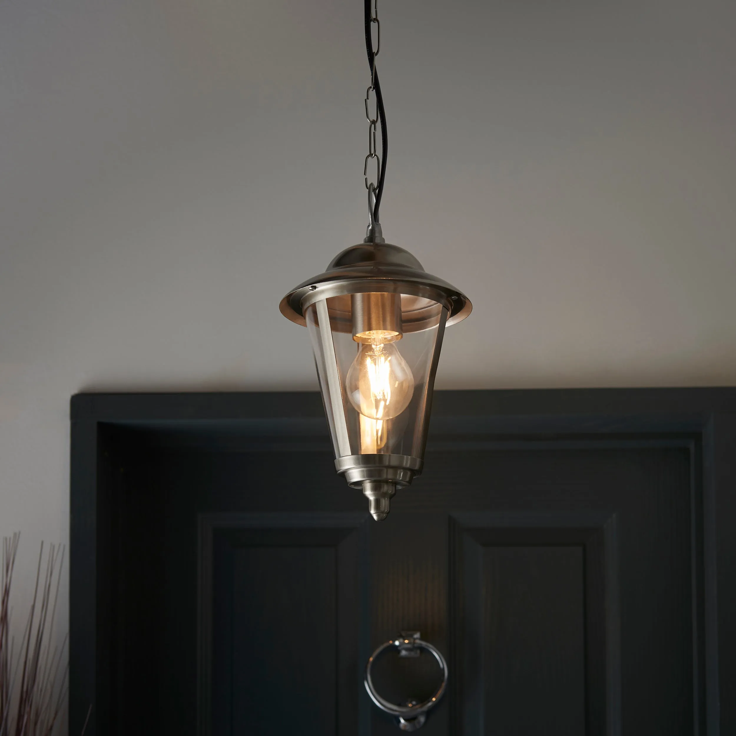 Endon YG-865-SS Klien 1lt Pendant Polished stainless steel & clear pc 10.5W LED E27 Warm White (Required)