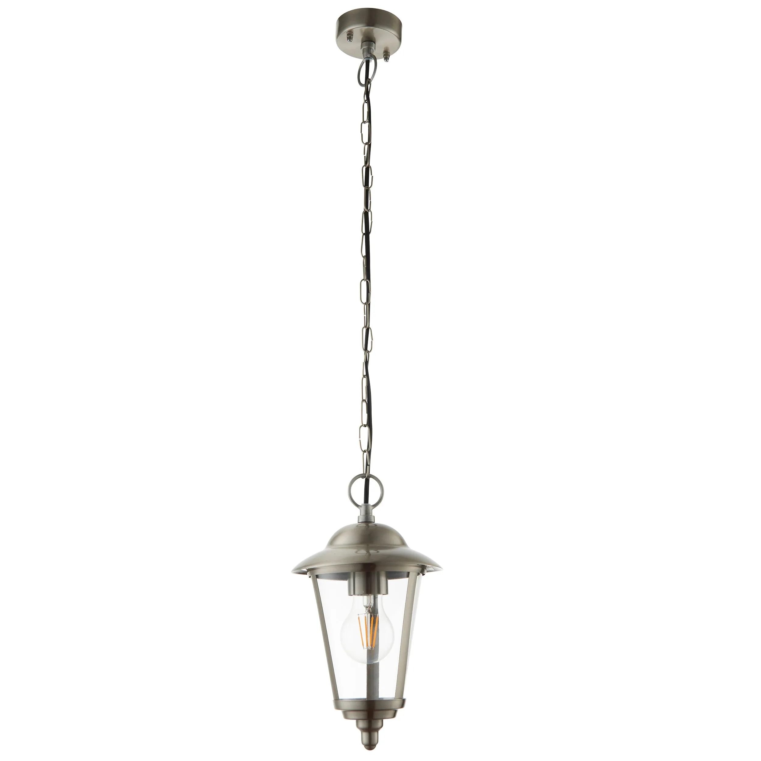 Endon YG-865-SS Klien 1lt Pendant Polished stainless steel & clear pc 10.5W LED E27 Warm White (Required)