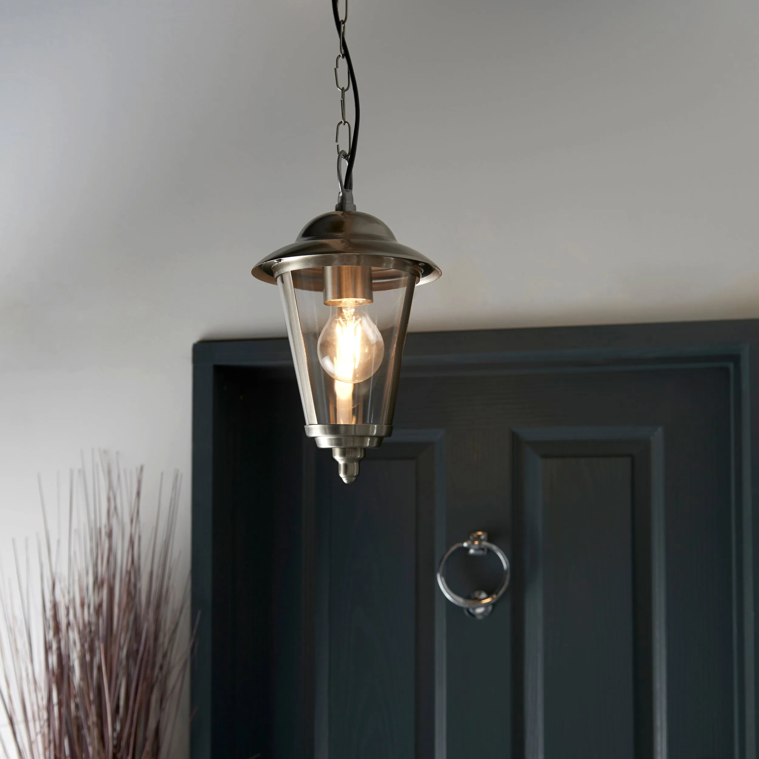 Endon YG-865-SS Klien 1lt Pendant Polished stainless steel & clear pc 10.5W LED E27 Warm White (Required)