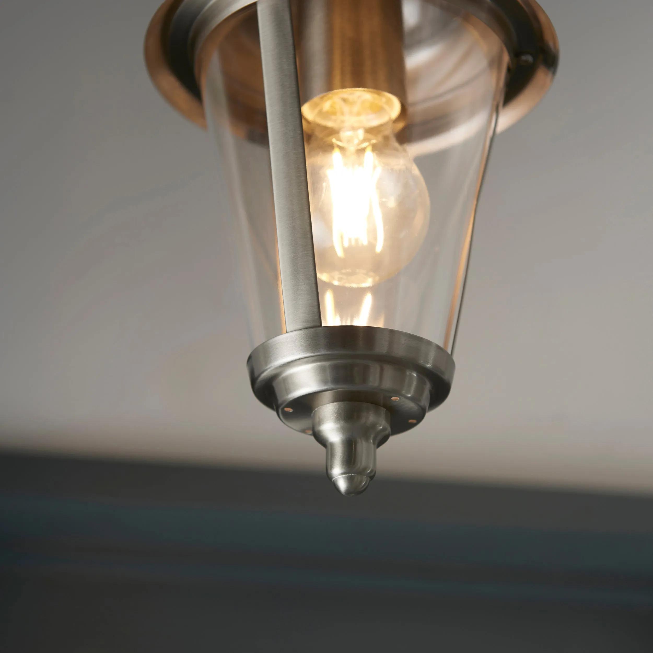 Endon YG-865-SS Klien 1lt Pendant Polished stainless steel & clear pc 10.5W LED E27 Warm White (Required)
