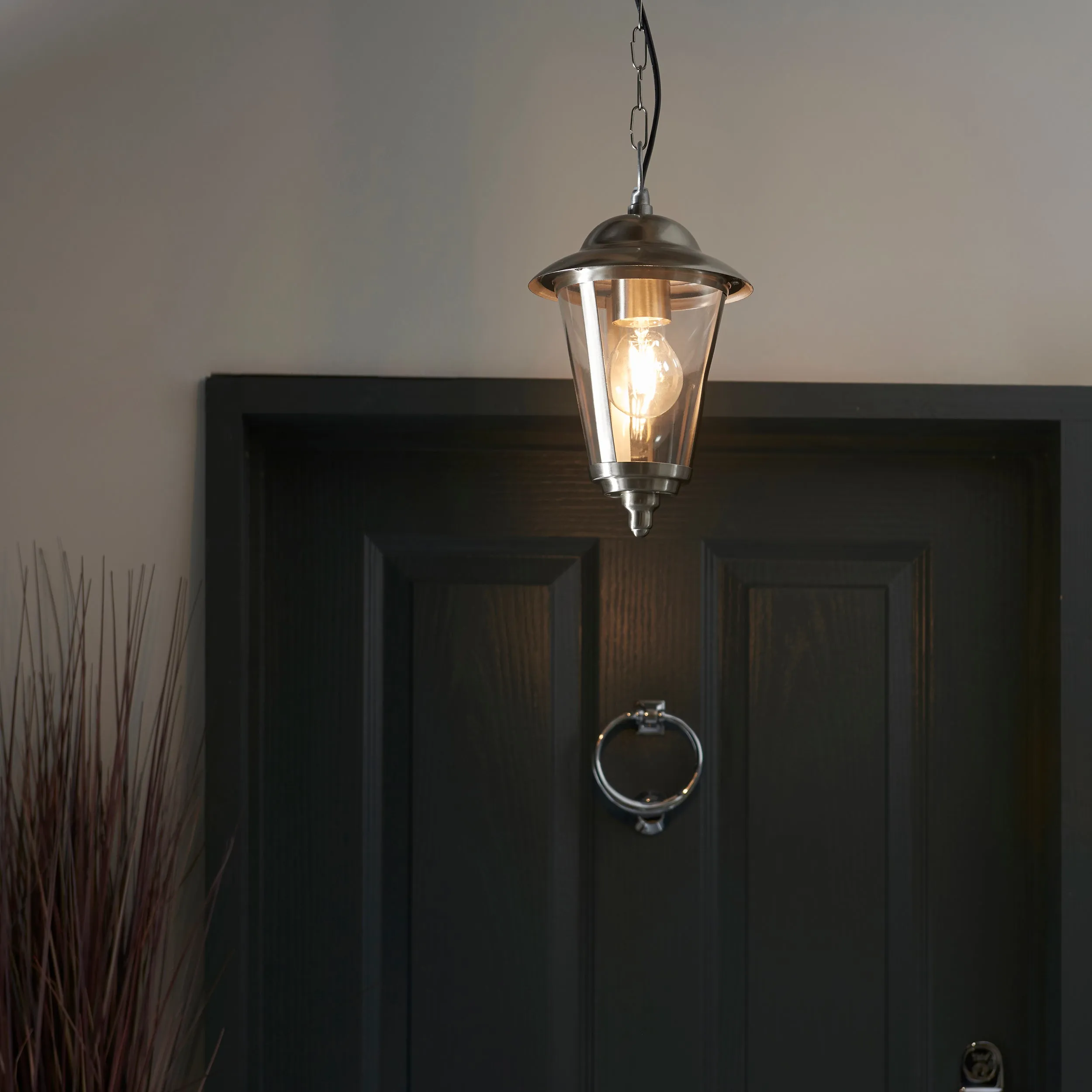 Endon YG-865-SS Klien 1lt Pendant Polished stainless steel & clear pc 10.5W LED E27 Warm White (Required)