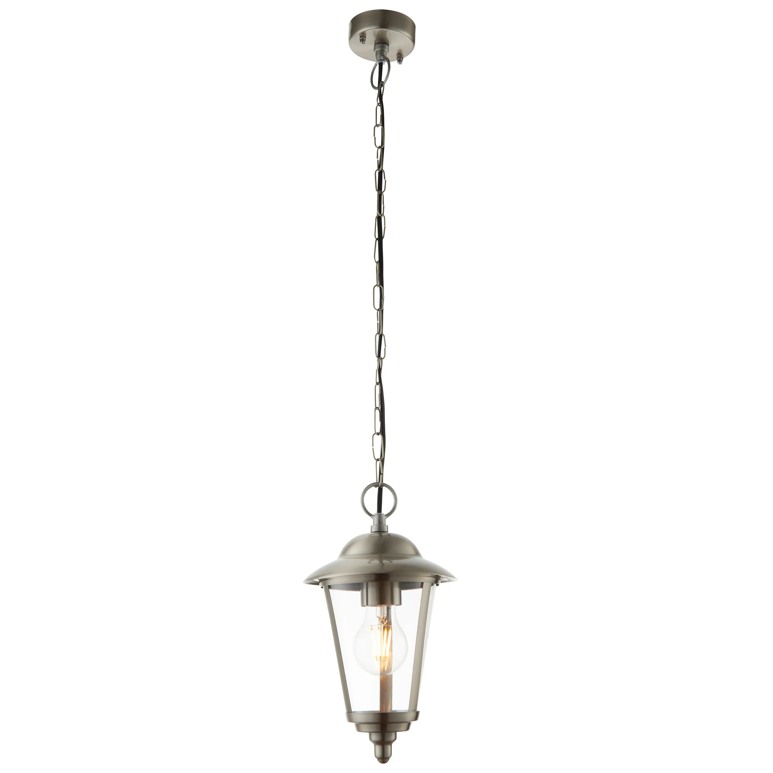 Endon YG-865-SS Klien 1lt Pendant Polished stainless steel & clear pc 10.5W LED E27 Warm White (Required)