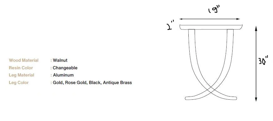 Epoxy Resin Sofa & Console table made of Walnut wood | Ivory Collection
