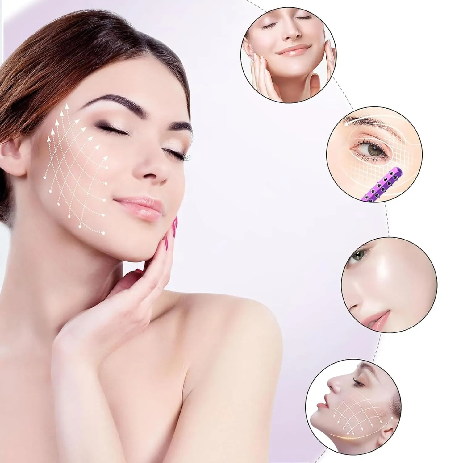 Facelift Pro Beauty Roller, Elarique Face Roller, Beauty Roller, Facial Massage Tool,Germanium Stone Face Roller for up Lifting and Skin Care (black)