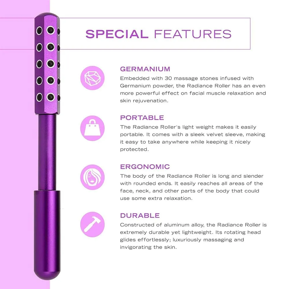 Facelift Pro Beauty Roller, Elarique Face Roller, Beauty Roller, Facial Massage Tool,Germanium Stone Face Roller for up Lifting and Skin Care (black)